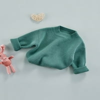 Хиригин Kid Knitting Shirt с дълъг ръкав кръгла шия солидна падане на разхлабена блуза