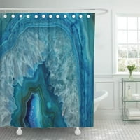 Science Blue Geode Rock Agate Кристал Учител природа Модерна завеса за душ