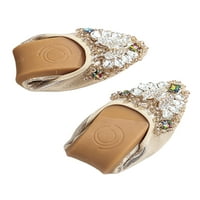 Avamo Womens Flats Slip on Hoafers Comfort Flat Shoes Жени ежедневни ходещи обувки Дами леки заострени пръчици с подхлъзване злато 4.5