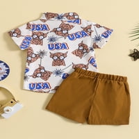 Jaweiwi Kids Boys Summer Beach -Wear Toletits 2T 3T 4T 5T Bull Head Print Butt Button Rish и еластични къси панталони дрехи