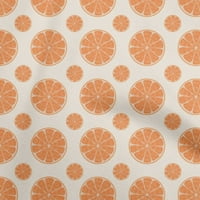 OneOone Rayon Orange Fabric Плодове лимонови филийки рокля Материал за печат от печат на двора