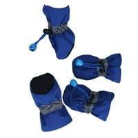 Анти-тъкани за домашни обувки Дъждовни ботуши кучешки крак покритие дебели плюшени кучета ботуши PAW Protector Sole Pet Shoes (Син размер 2）