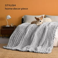 Оригинално ръчно плетещо одеяло, уютно и дишащо кокетно плетене, без пилинг или проливане, стилен домашен декор