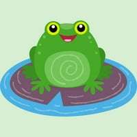 Сладка щастлива зелена жаба карикатура илюстрация момичета мента зелена графична тройника - дизайн от хора s