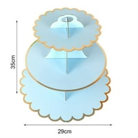 Талуози хартиена торта стойка лесно за сглобяване на трислоен цветя ръб за еднократна употреба за сватба за сватба
