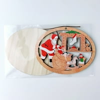 Дървени персонализирани кулиси Комплекти видове незадължителни висящи занаяти Дядо Коледа за Xmas Tree Crafts Home Style 3