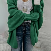 Usmixi зимен женски пуловер палто пуловер жилетка за жени ежедневни твърди батчета с дълъг ръкав отворен предно плетен пуловер