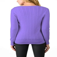 Sherrylily жени пуловер с дълъг ръкав пуловери Разхлабени кабелни плетени пуловери върхове S-2XL
