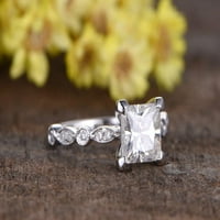 Vintage Design 1. CT Man Made Diamond Moissanite и Man Make Diamond Moissanite годежен пръстен с 18K златно покритие