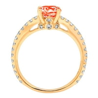 1.51ct кръгла изрязана червена симулирана диамант 18k жълто злато годишнина годежен пръстен размер 5.5