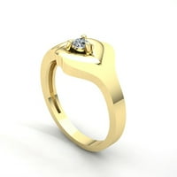 Истински 0,15ct кръгла изрязана диамантена дама булчински пасианс годишнина годежен пръстен солидна 18k роза, бяло или жълто злато F VS1