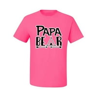 Wild Bobby, Papa Bear, Humor, Men Graphic Tee, Neon Pink, Малък