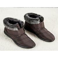 Gomelly жени на открито снежен глезени ботуши топли плюшени ботуши плоски ежедневни ходещи антиплъзгави обувки