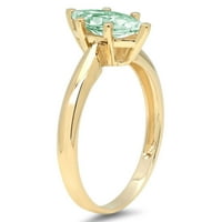 1.5ct маркиза нарязани синьо moissanite 18kywell злато годишнина годежен пръстен с размер 5