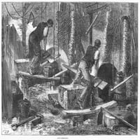 Sheffield: Factory, 1865. Смилане на триони на ръка във фабрика в Шефилд, Англия. Гравиране на дърва, английски, 1865. Плакатен печат от