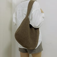 Юкурем плетена чанта за тота, пролетна есенна чанта за пазаруване на рамо за жени за жени