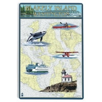 Блейкли остров, морска диаграма и икони
