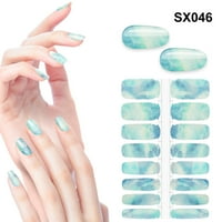 Цветни ленти за нокти Задайте самостоятелно лепило с пълна обвивка DIY стикери за нокти за нокти sx046