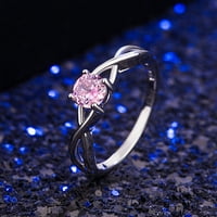 Женски кристални пръстени Сребърен кристан пръстени Женски пръстени лъскави пръстени