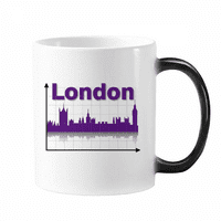 Лондон очертайте градската халба с промяна на цветовата чаша морфиране, чувствителна към топлина 12oz