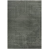 Balta Carmody Modern Geometric Art Deco Area Rug дървен въглен 8'9 12 '9' 12 ', 4' 6 'бежово, черно, сиво