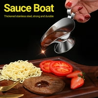150 240ml сос лодка удебелена лесно изсипете доматено сок от неръждаема стомана черен пипер сос лодка за кухня