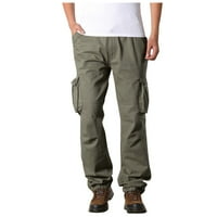 Товарни панталони за мъже мъжки панталони модни ежедневни тънки мулти джобни прави панталони на открито нападение панталони спортни панталони армия зелено l