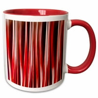 3Drose Impulsive Adventure Red Striped Abstract Patter - Дву тонална червена чаша, 11 -унция