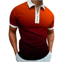 Мъжки ризи Levmjia върхове Просвещение Лято плюс размер Мъжки 3D отпечатана ревера Половин цип пуловер Атлетий тениска с къс ръкав