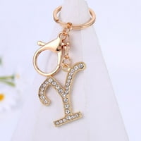 Ключов за жени чарове за чанти за чанти Кристална азбука Първоначална буква с висулка с ключов пръстен