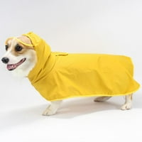 Голямо куче дъждобран с прозрачна регулируема шапка за домашни водоустойчиви дрехи Лека тежка дъждовна яке пончо качулки с лента отразяващи M-8XL