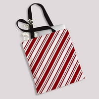 Бели диагонални ивици платно чанти за раменни чанти за чанти за чанти за тота
