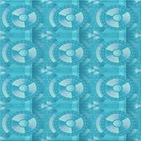 Ahgly Company Machine Wareable Indoor Rectangle Transitional Bright Turquoise Blue Area Rugs, 6 '9'