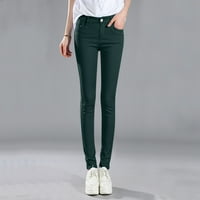 Панталони с широки крака за жени Висока мода Jean Classic Molid Color Gtin Angle LASIUAL Редовно плътно прилепване на зелено s