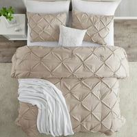 Комплект за прикриване на завивка на плът, луксозен премиум Pintuck Style Comforter Cover