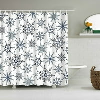 Коледна снежинка тъкан душ завеса водоустойчива полиестерна завеса с куки баня бяла 78,74 x70.86