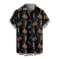 Мъжки блуза, мъжки върхове за лятна клирънс продажба, ризи за мъже, мъже ежедневни бутони за печат на плаж блуза с къси ръкави, тениски за мъже, подаръци за него