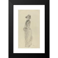 Pierre -Auguste Renoir Black Modern Musemer Framed Museum Art Print, озаглавен - Млада жена стои