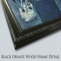 Парлиланти, мъгла, ефект на голям черно богато украсено платно от дърва в рамка от Клод Моне