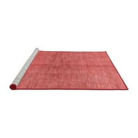 Ahgly Company Machine Pashable Indoor Rectangle Abstract Red Modern Area Rugs, 7 '9'