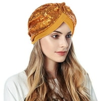 Dyfzdhu жени тюрбан hatbow пайети за коса капак за капак