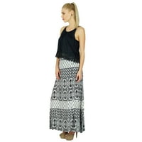 Bimba Women A Line Rayon Printed Skirt Boho Style Maxi Indian Clothing