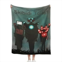 Тоалетна одеяло на Skibidi, 3D отпечатано меко одеяло, супер топло одеяло, фланцово лице, одеяло за сезона, диван легло, пътуване и къмпинг, най -добрият подарък за феновете на играта