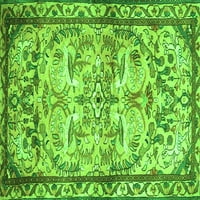 Ahgly Company Indoor Square Persian Green Traditional Area Rugs, 5 'квадрат