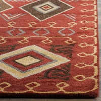 4 '6' Червен много ръчно изработен традиционен ориенталски килим от вълна от първокласна вълна
