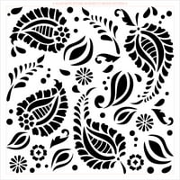 Floral & Leaf Paisley Stencil от Studior Craft Diy Повтарящ се модел Домашен декор боя за дърво Удихване за многократна употреба Mylar Шаблон за избор на размер