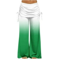 Женски панталони за крака тънки топло елегантен еластичен памук отпуснато зелено, обикновено използвано за коледен размер s