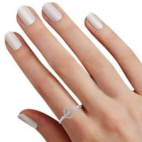 Карат кръг бял естествен диамантен круша годежен пръстен 14k твърд бял златен пръстен размер-6