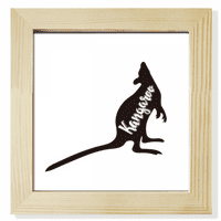 Кенгуру черно -бял животинска квадратна рамка за картина с стена настолен дисплей