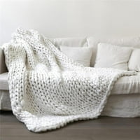 Разчистване на кокетно плетещо одеяло Chenille хвърляне на одеяло плетено одеяло за легло, диван и стол - мека хенила прежда домашен декор голям плетен хвърляне на одеяла